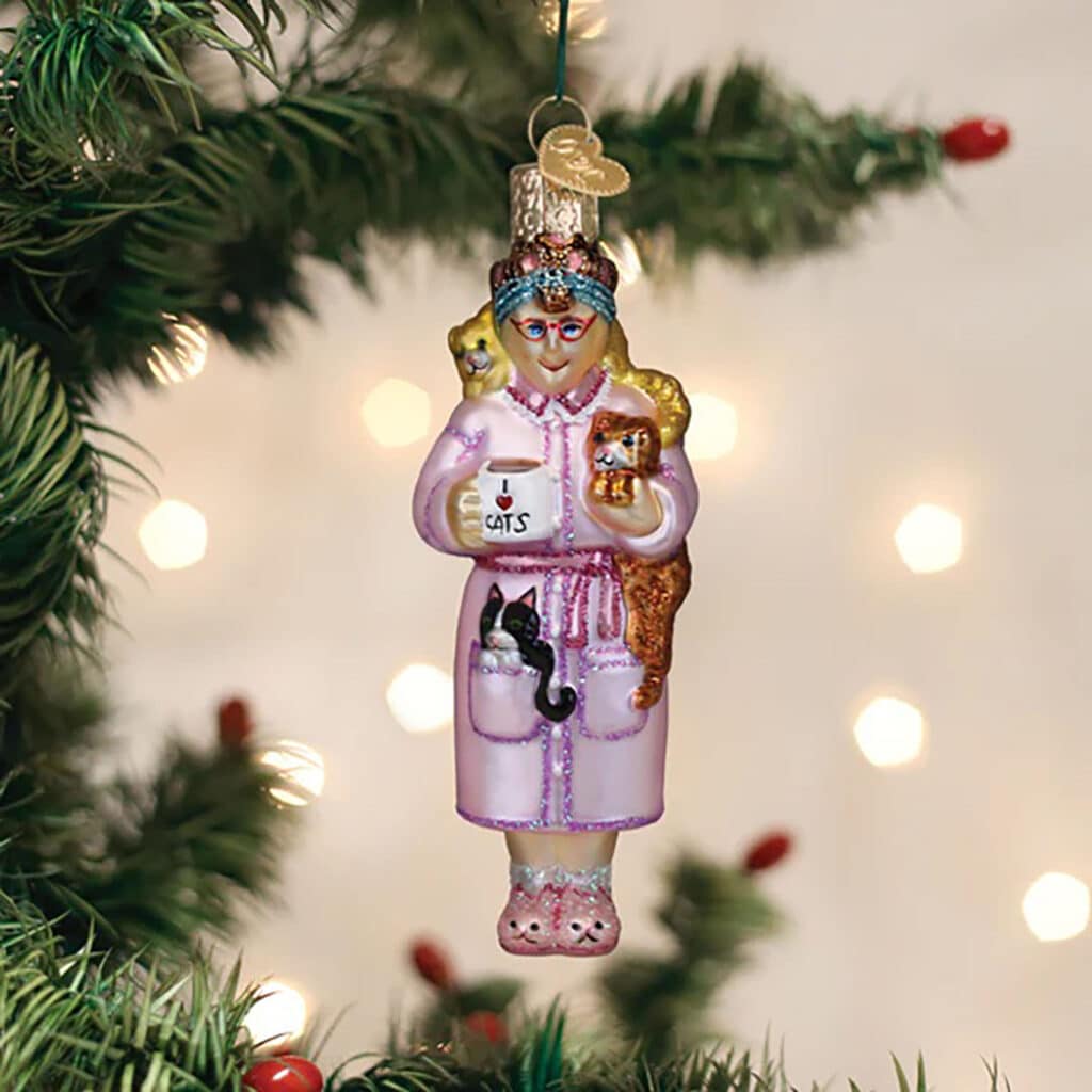 Cat Lady Ornament Old World Christmas