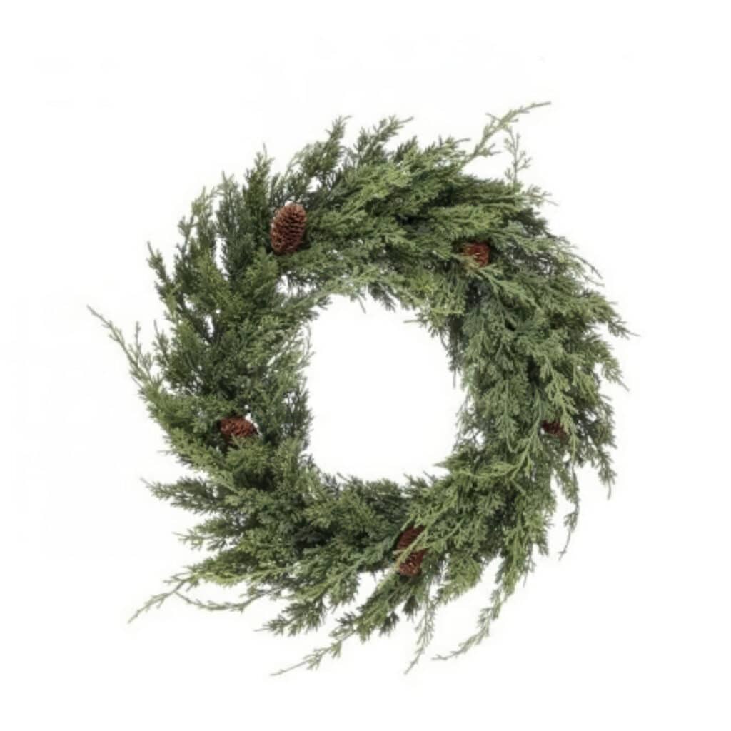 Cedar Natural Touch Wreath with Cones 24