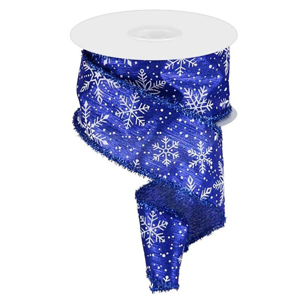 Snowflakes Foil Blue Ribbon 25