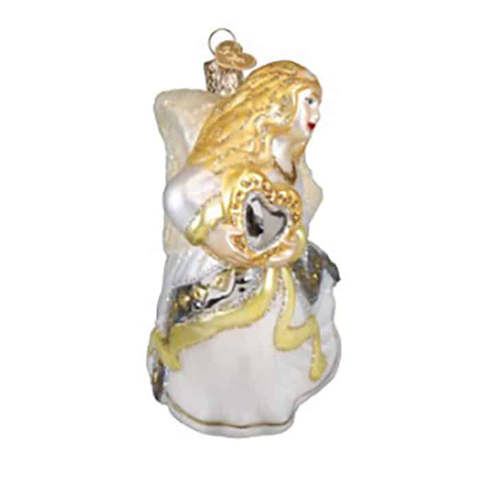 Angel With Heart Ornament Old World Christmas Side