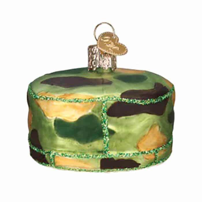 Army Cap Ornament Old World Christmas Back