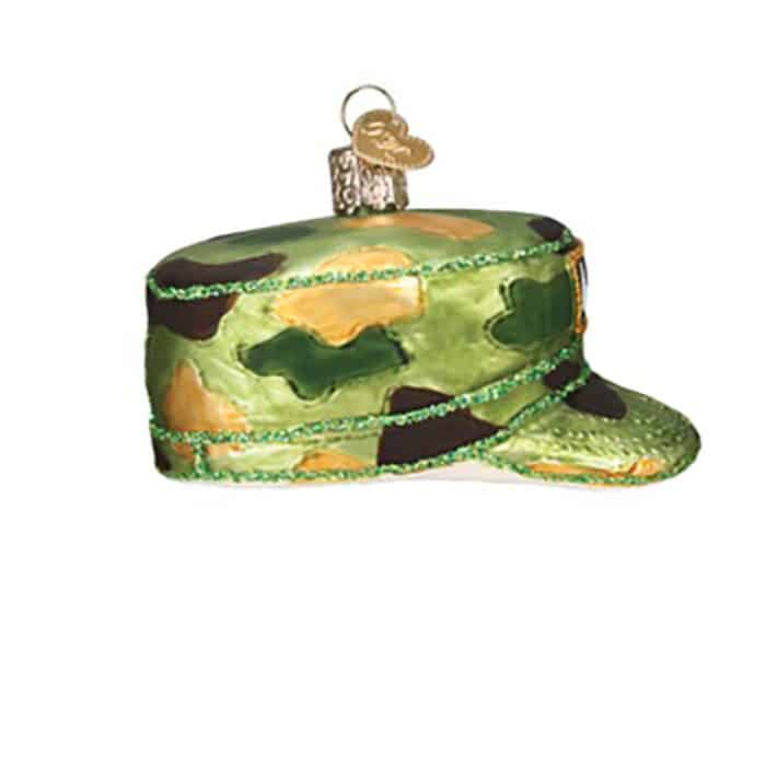Army Cap Ornament Old World Christmas Side