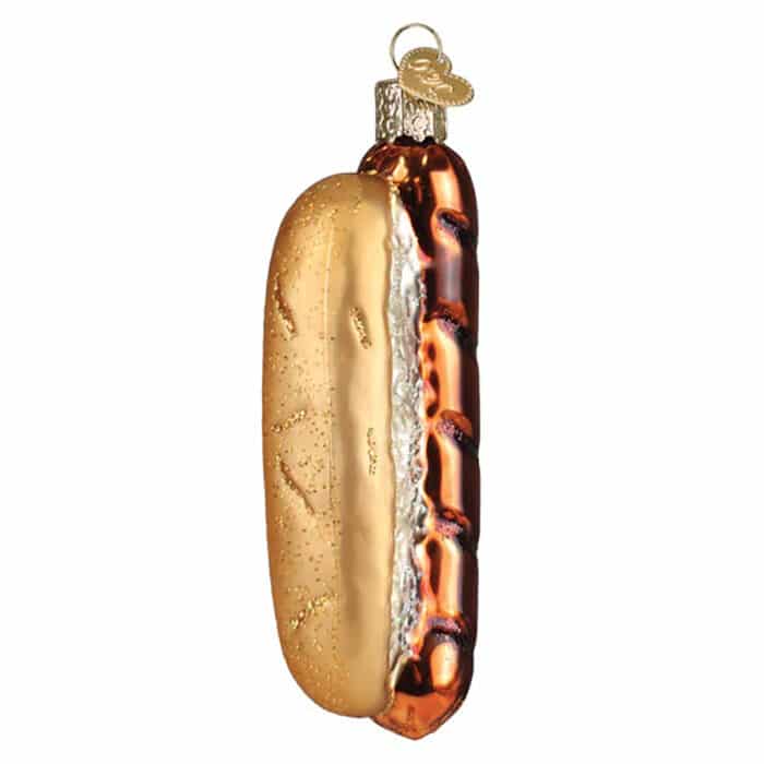 Bratwurst Sandwich Ornament Old World Christmas Side
