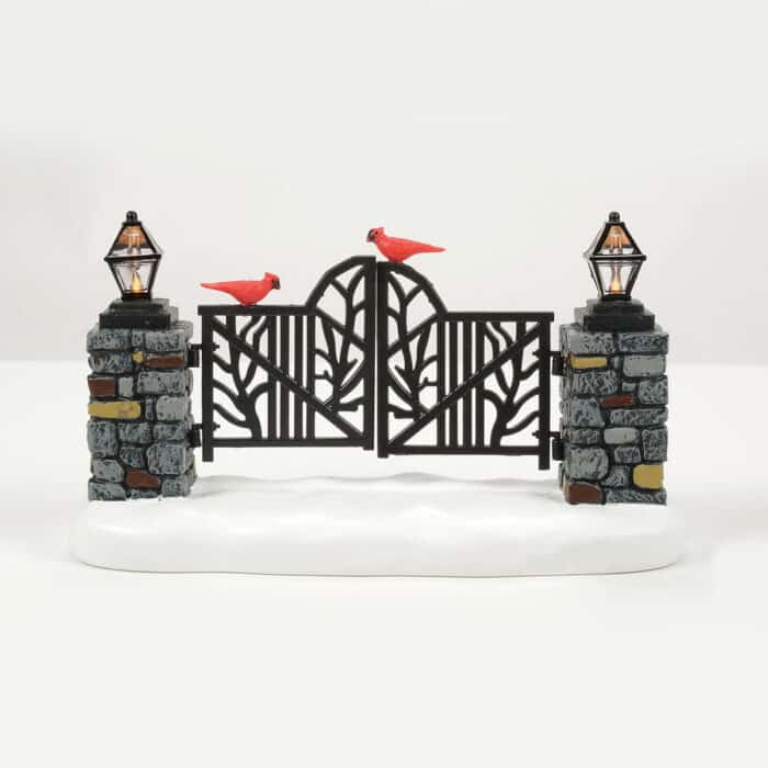 Cardinal Lit Christmas Gate Cross Product D56 New Back