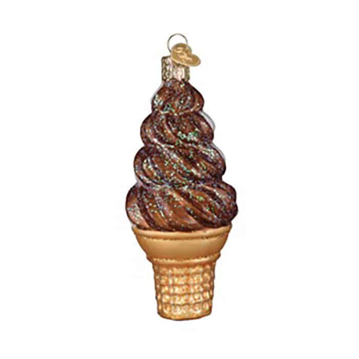 Chocolate Swirl Soft Serve Ornament Old World Christmas Back