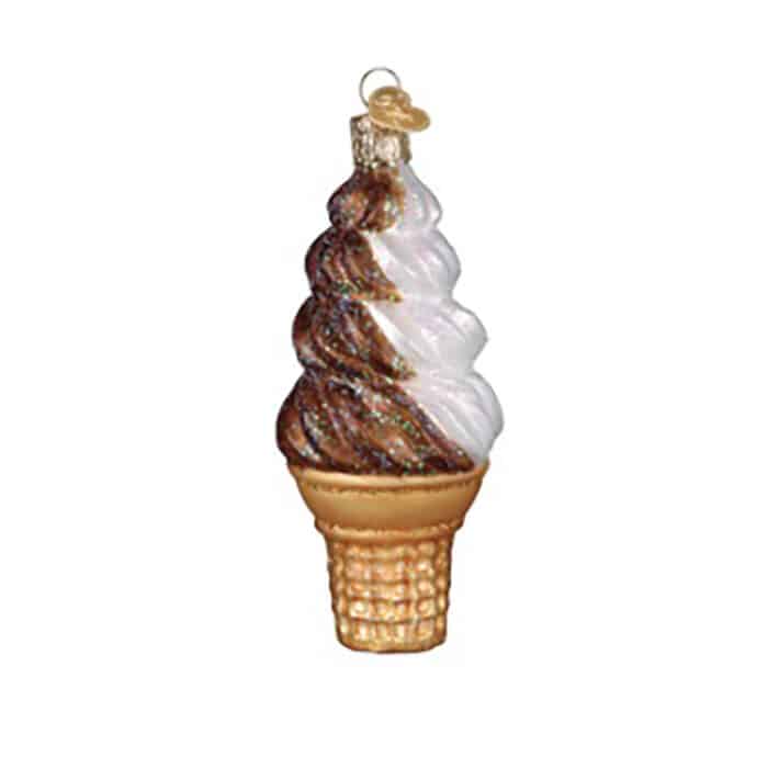 Chocolate Swirl Soft Serve Ornament Old World Christmas Side