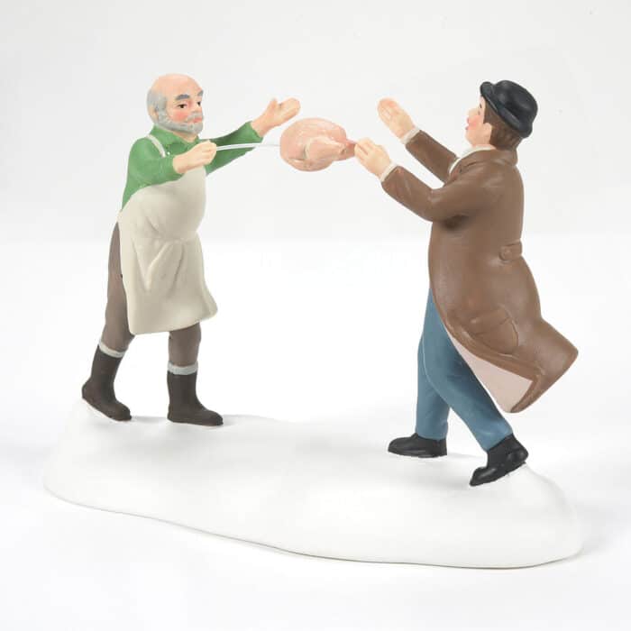 Dressed Turkey Auction Dickens Village D56 Throw Side