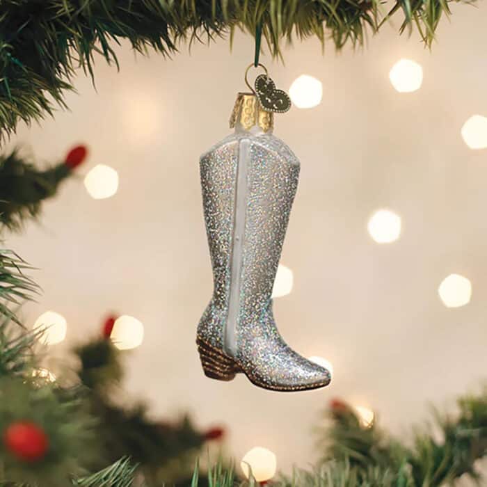 Glittered Boot Ornament Old World Christmas