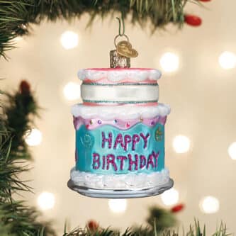 Happy Birthday Cake Ornament Old World Christmas