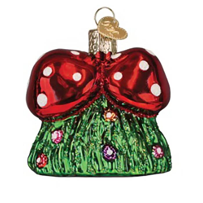 Happy Mushrooms Ornament Old World Christmas Back