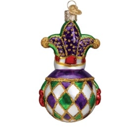 Harlequin Snowman Ornament Old World Christmas Back