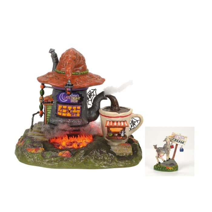 Lunas Late Night Brew Halloween Village D56 New