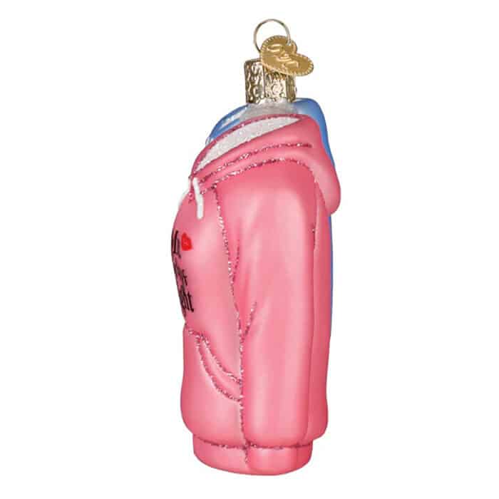 Mr and Mrs Right Hoodie Ornament Old World Christmas Side