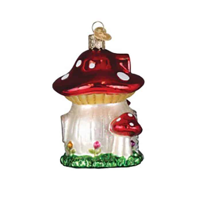 Mushroom House Ornament Old World Christmas Side