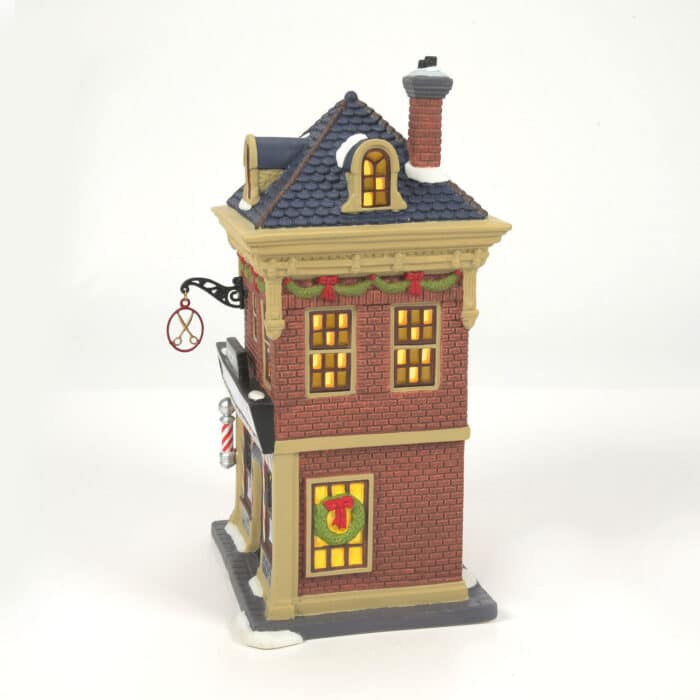 Nicks Barber Shop Christmas in the City D56 Side