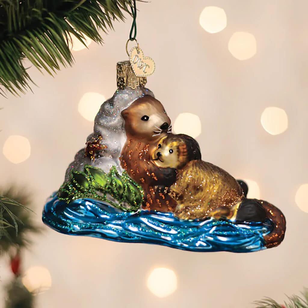 Otter with Pup Ornament Old World Christmas