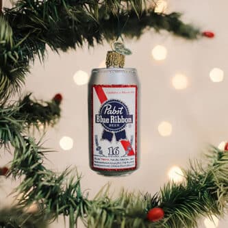 Pabst Blue Ribbon Beer Can Ornament Old World Christmas