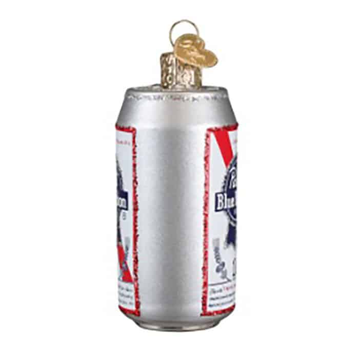 Pabst Blue Ribbon Beer Can Ornament Old World Christmas Side