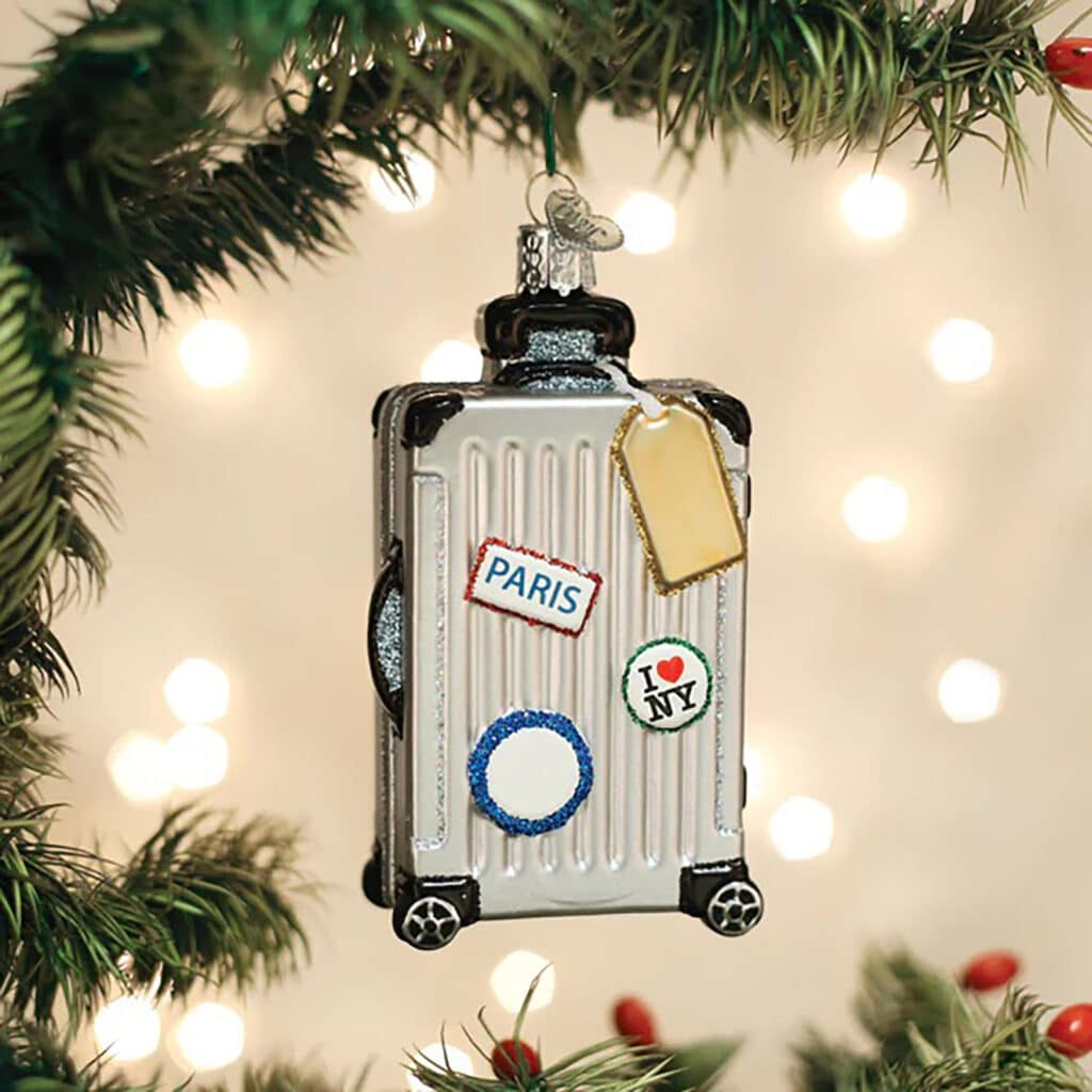 Rolling Suitcase Ornament Old World Christmas