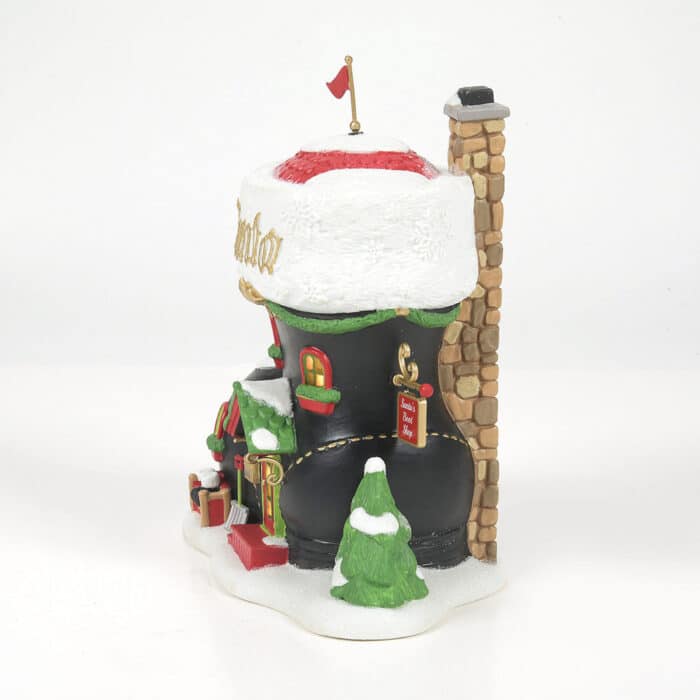 Santas Boot Shop North Pole Village D56 Back