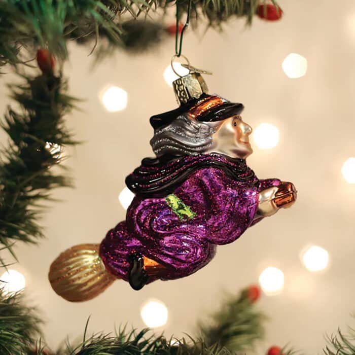 Witch on Broomstick Ornament Old World Christmas