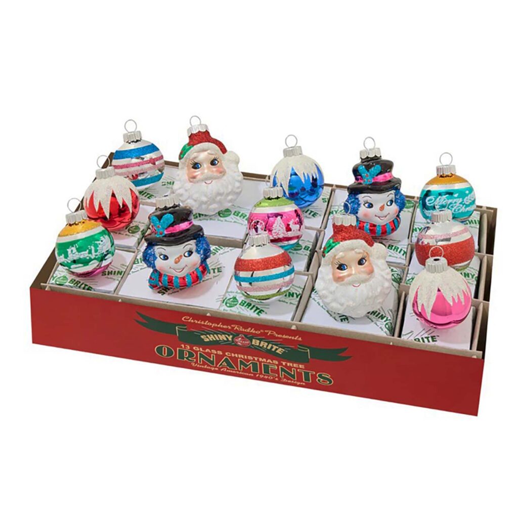 Christmas Confetti Rounds with Figures Shiny Brite by Radko