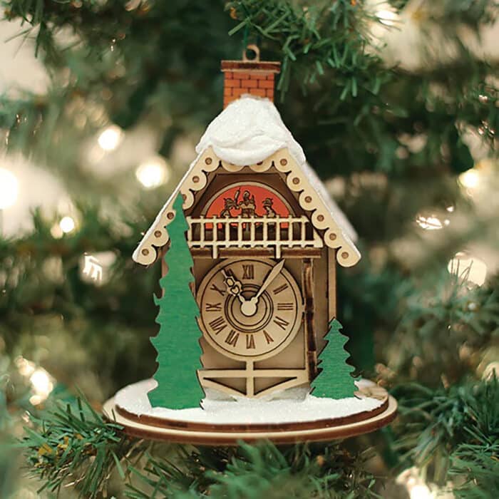 Ginger Cottage Alpine Time Clock Shoppe Ornament Old World Christmas
