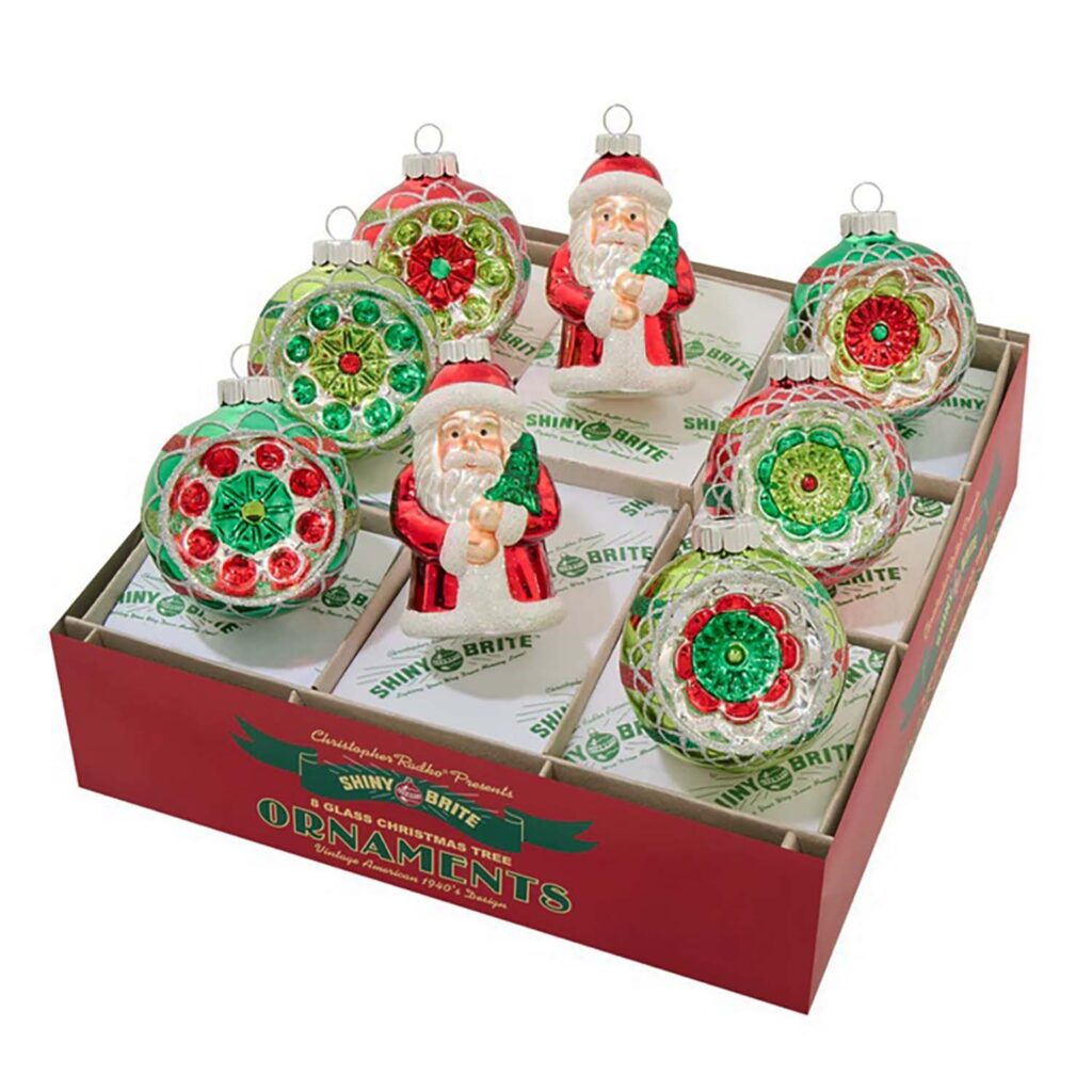 Holiday Splendor Santa and Rounds Shiny Brite by Radko