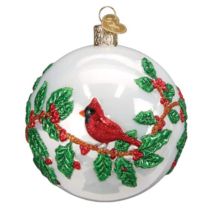 Hollyberry Birds Round Ornament Old World Christmas Back