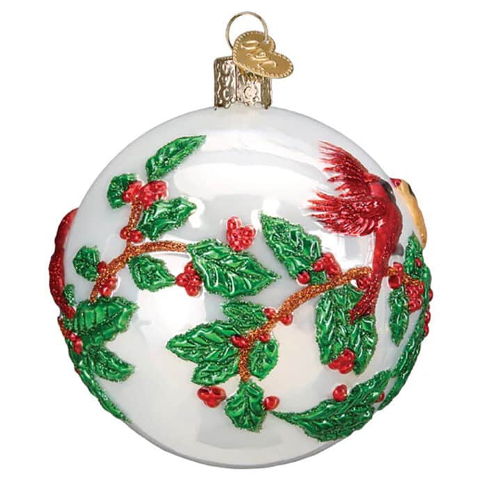 Hollyberry Birds Round Ornament Old World Christmas Side