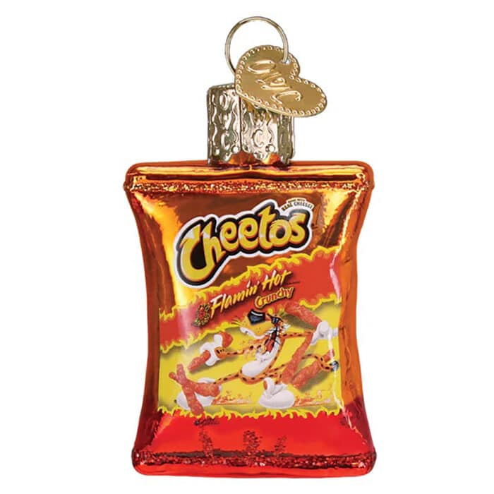 Mini Flamin Hot Cheetos Ornament Old World Christmas Back