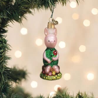 Piglet Flower Ornament Old World Christmas