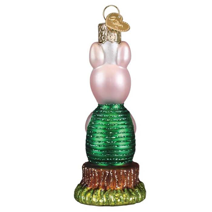 Piglet Flower Ornament Old World Christmas Back