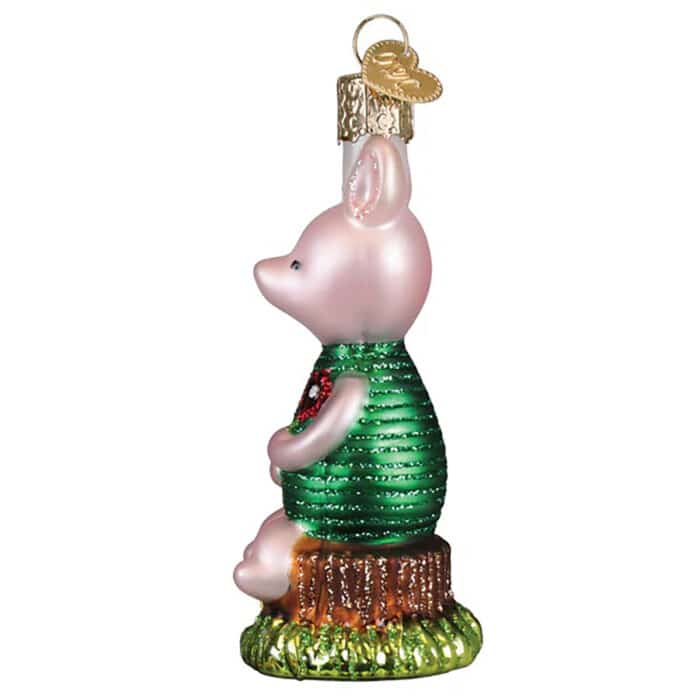 Piglet Flower Ornament Old World Christmas Side
