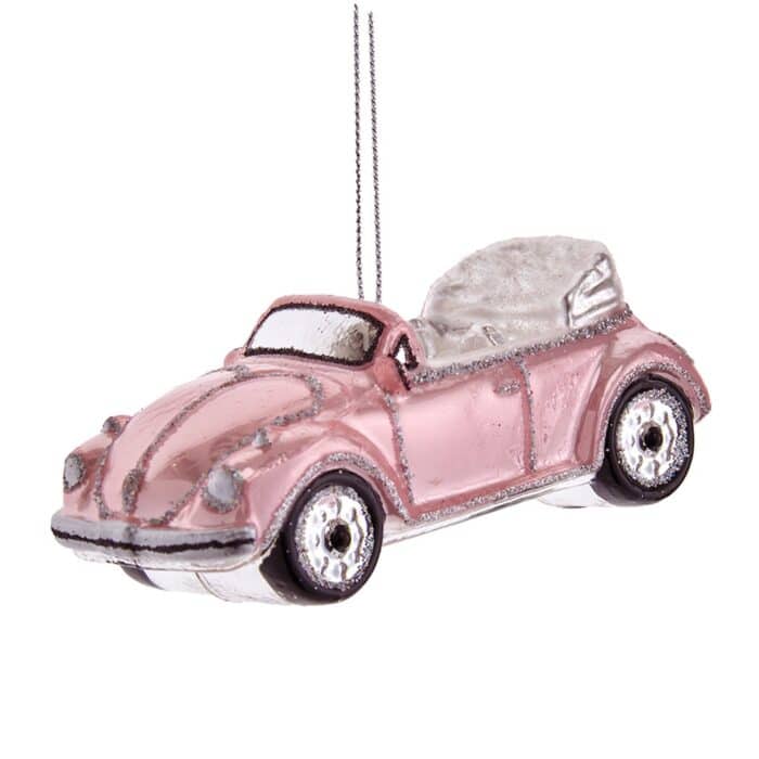 Pink 60s Convertible Car Ornament