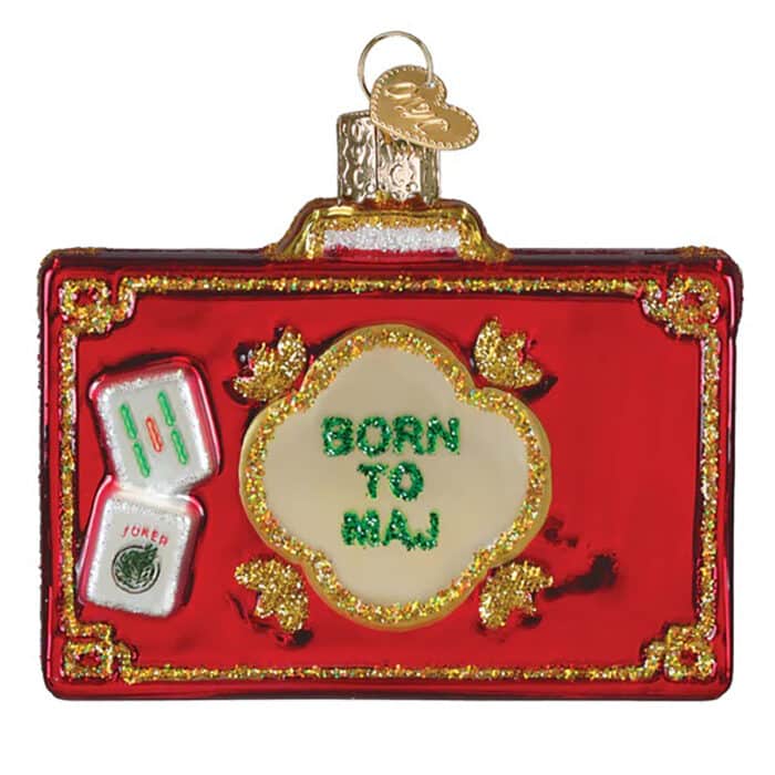 Rack N Roll Mahjong Ornament Old World Christmas Back