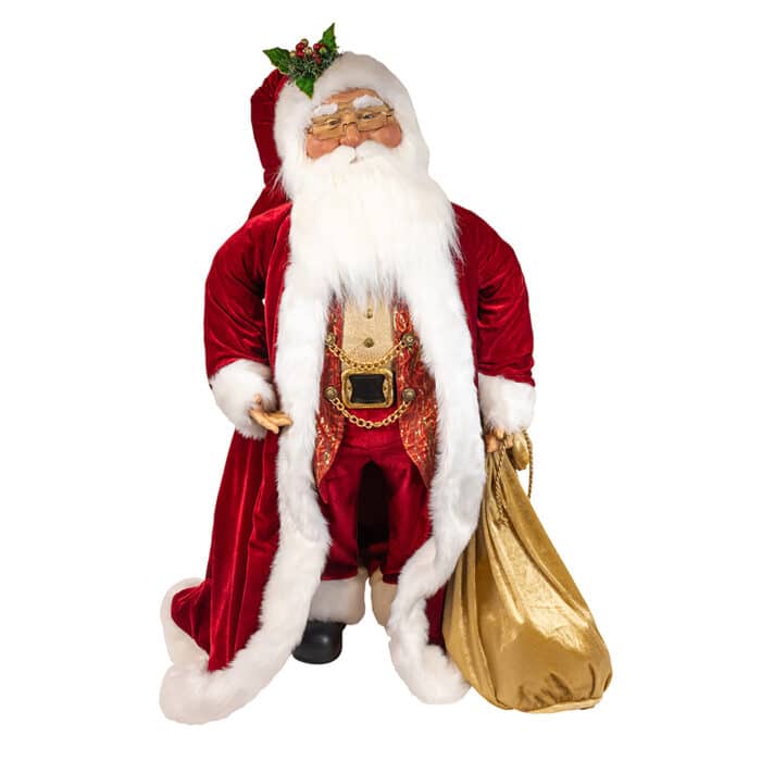Traditional Santa with Golden Bag Figurine