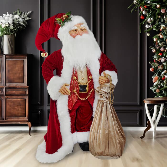 Traditional Santa with Golden Bag Figurine Glamour