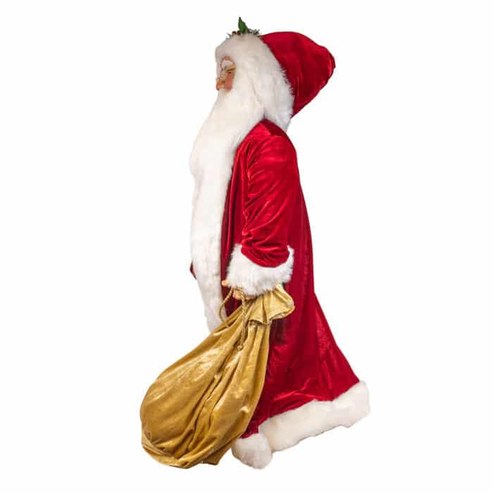 Traditional Santa with Golden Bag Figurine Side Two