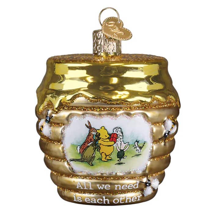 Winnie and Friends Honey Pot Ornament Old World Christmas Front