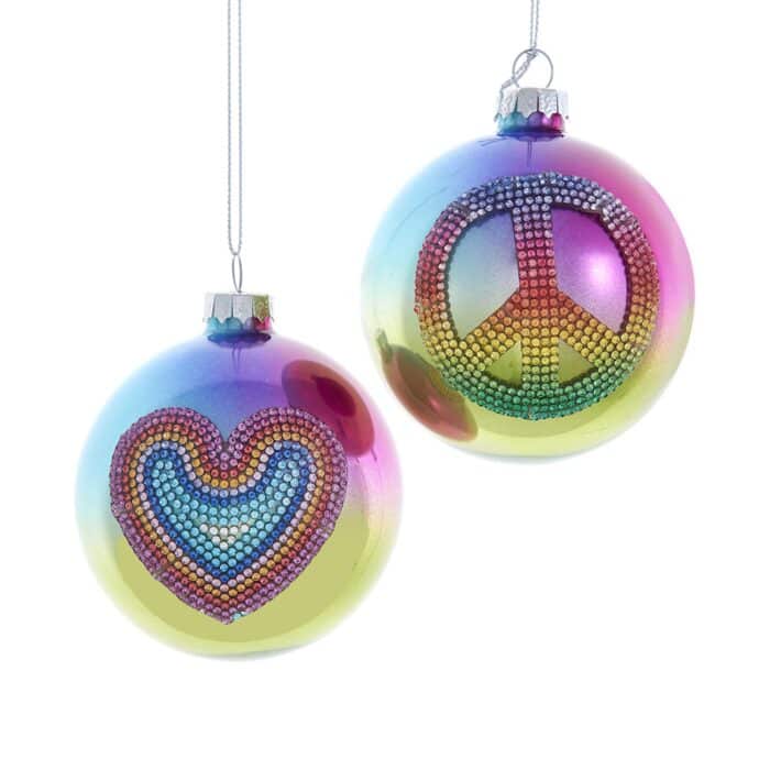 Bedazzled Rainbow Ball Ornaments