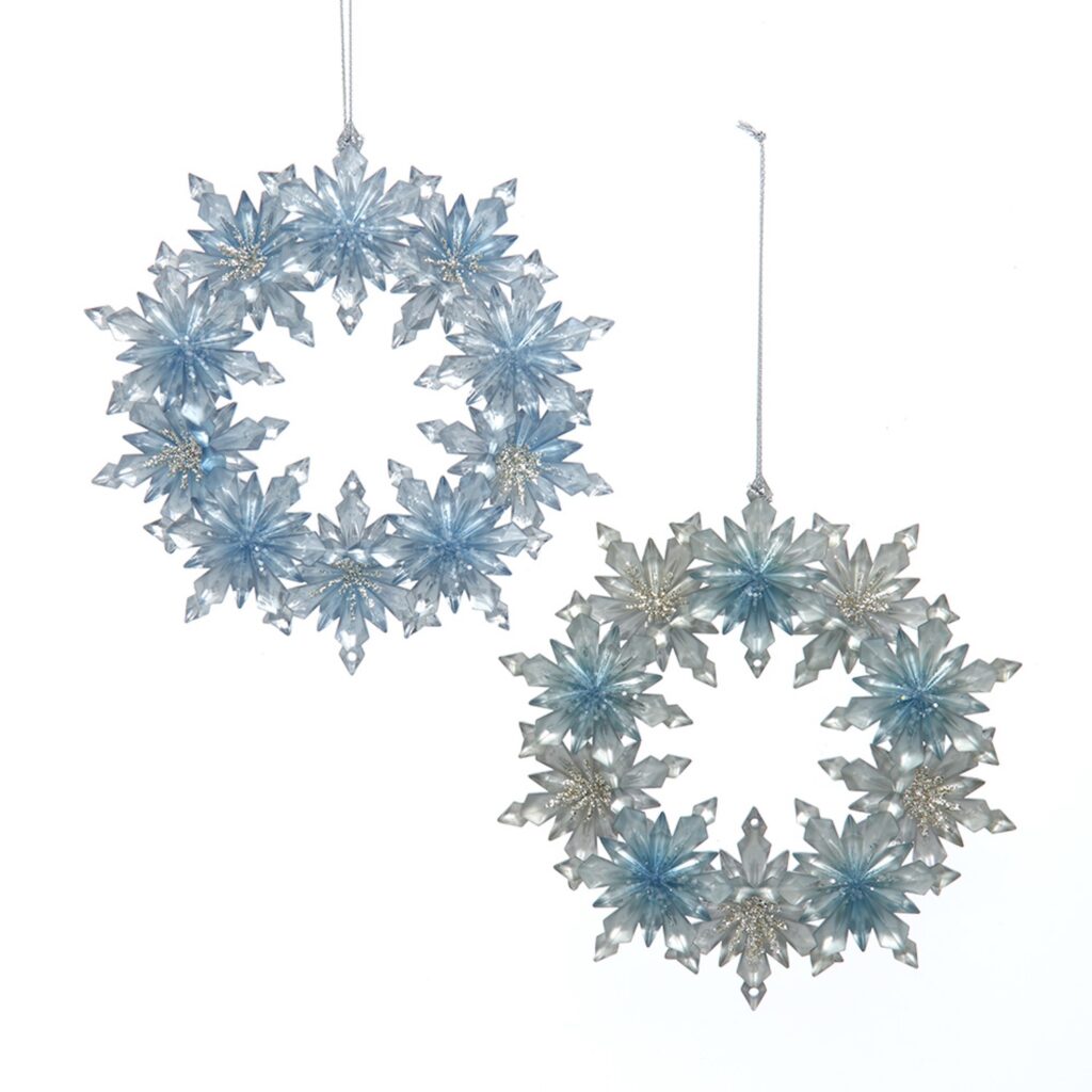 Blue or Platinum Wreath Ornament
