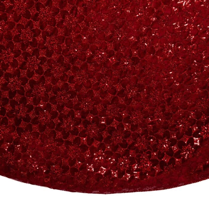 Burgundy Sequin Tree Skirt 72 Close Up