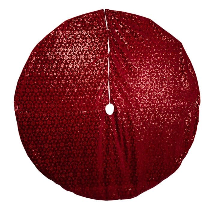 Burgundy Sequin Tree Skirt 72 Full