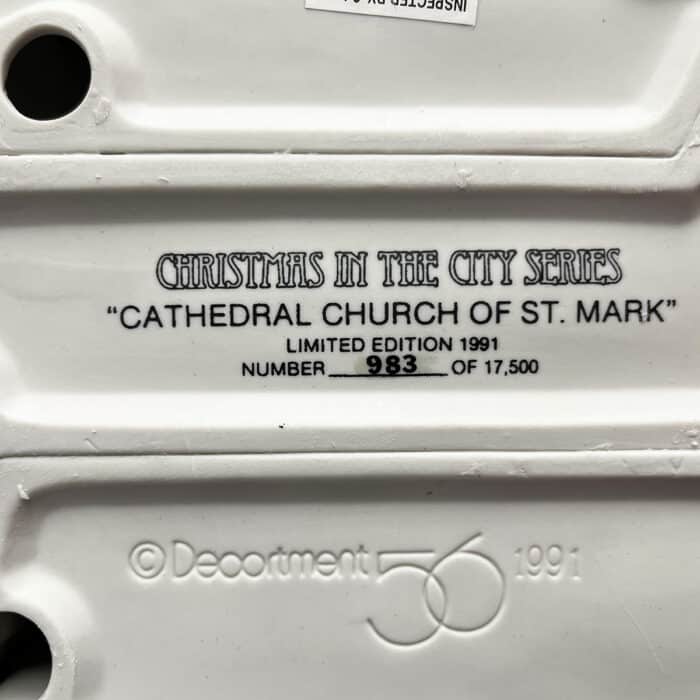 Cathedral of St Marks Christmas in the City D56 Pre owned Edition Number