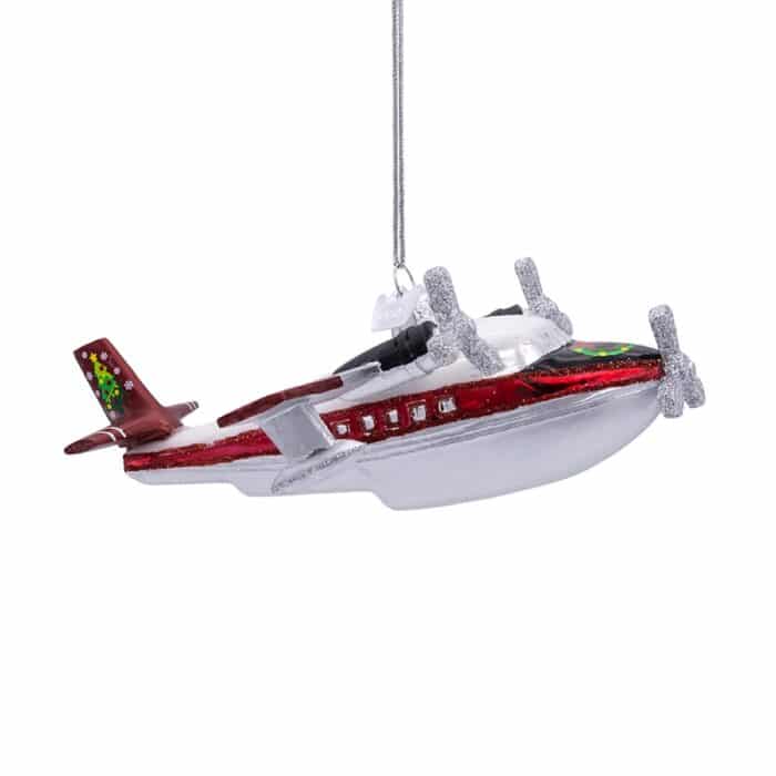 Christmas Sea Plane Ornament Back