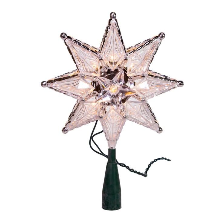 Clear Faceted Star Tree Topper