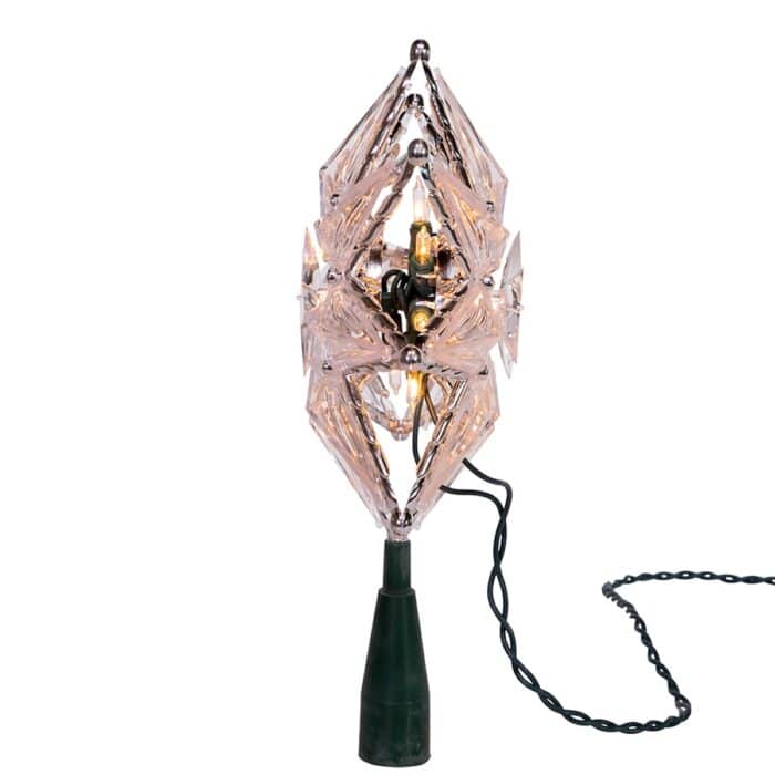 Clear Faceted Star Tree Topper Side