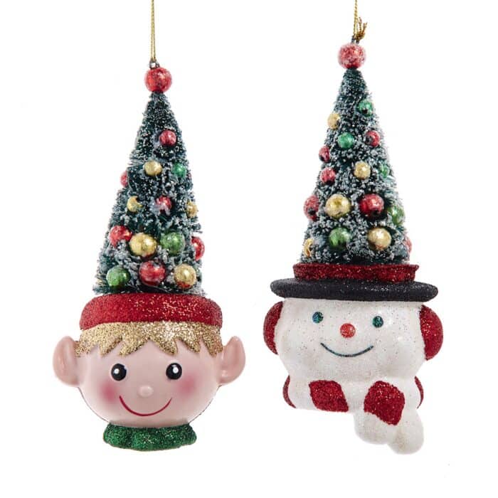 Elf or Snowman Tree Hat Ornaments
