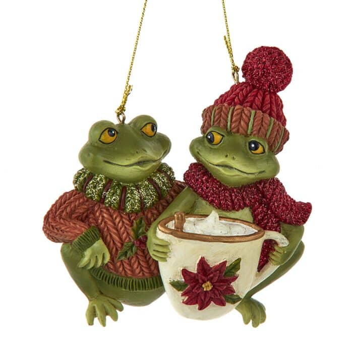 Frog Couple Cocoa Cup Ornament